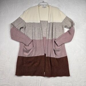 Madewell Womens Pink Cream‎ Cardigan Small Merino Wool Alpaca Blend Color Block